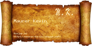 Maurer Kevin névjegykártya